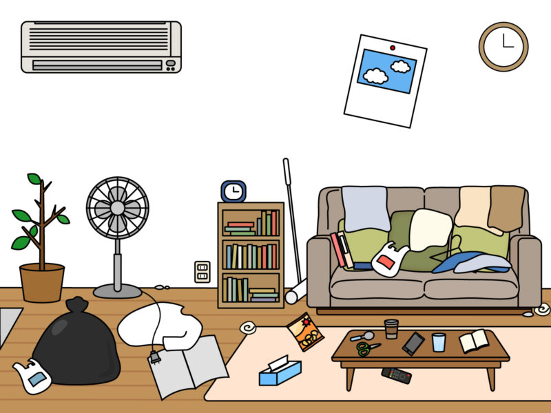 散らかった部屋